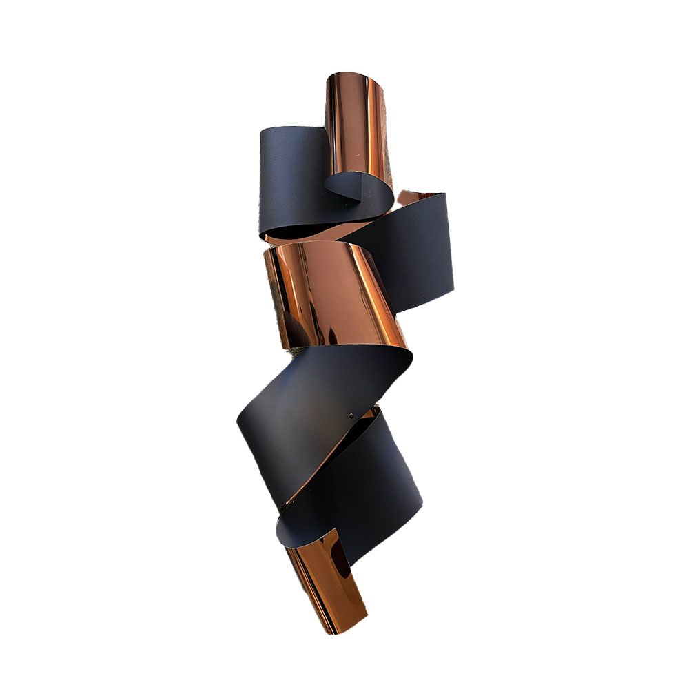 Two-tone Knot Sculpture Matte Black/Glossy Copper 100x40x18cm (NB221202)