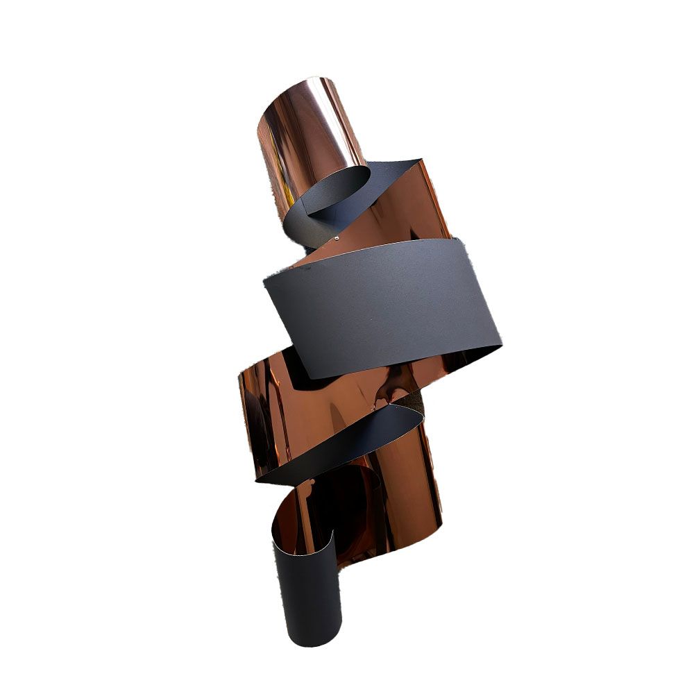 Two-tone Knot Sculpture Matte Black/Glossy Copper 95x44x23cm (NB221203)